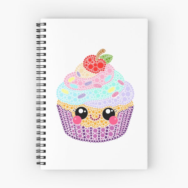 Aperçu de l'œuvre Kawaii Cupcake Dot Art créée et vendue par Cardiff Creative.