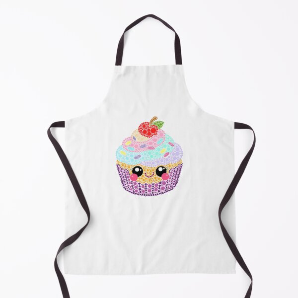 Aperçu de l'œuvre Kawaii Cupcake Dot Art créée et vendue par Cardiff Creative.
