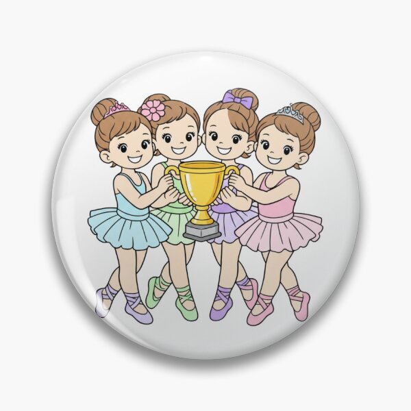 Item preview, Cute Little Ballerinas Celebrating With Trophy Illustration designed and sold by Inka Moon Design.