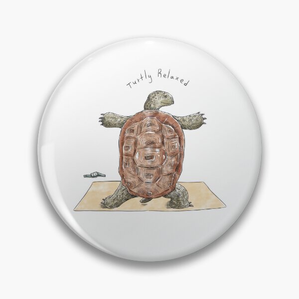 Item preview, Cute Yoga Turtle Turtly Relaxed Warrior Pose Illustration designed and sold by TheZenZoo.