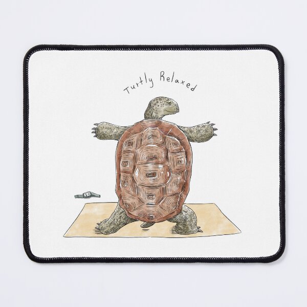 Item preview, Cute Yoga Turtle Turtly Relaxed Warrior Pose Illustration designed and sold by TheZenZoo.