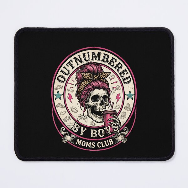 Item preview, Outnumbered By Boys Moms Club Funny Skull Mom Tee designed and sold by SofenArt.