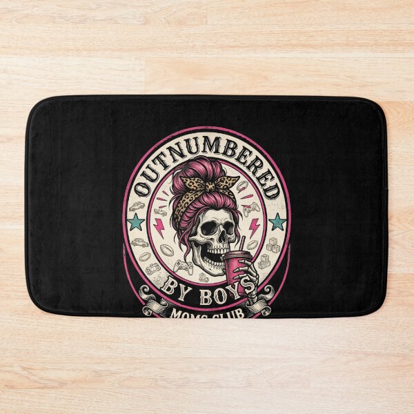 Item preview, Outnumbered By Boys Moms Club Funny Skull Mom Tee designed and sold by SofenArt.