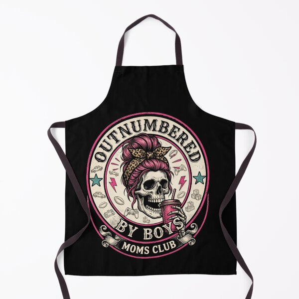 Item preview, Outnumbered By Boys Moms Club Funny Skull Mom Tee designed and sold by SofenArt.
