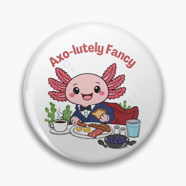 Item preview, Fancy Axolotl in Tuxedo Eating Breakfast - Dapper Sea Creature designed and sold by Inka Moon Design.