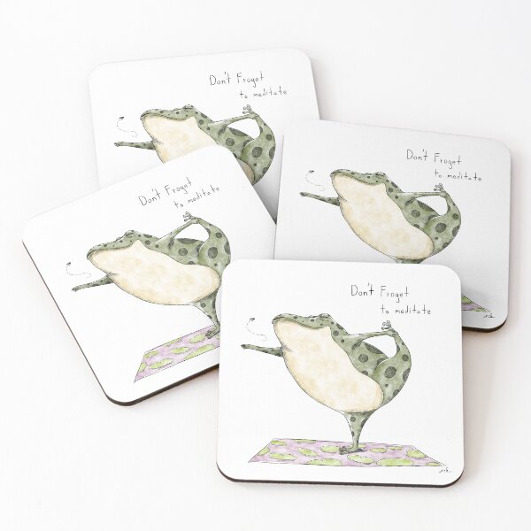 Item preview, Cute Yoga Frog Don't Froget To Meditate Illustration designed and sold by TheZenZoo.
