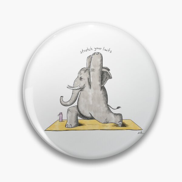Item preview, Cute Yoga Elephant Stretch Your Limits Illustration designed and sold by TheZenZoo.
