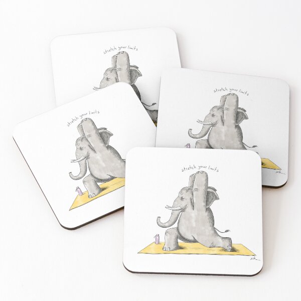 Item preview, Cute Yoga Elephant Stretch Your Limits Illustration designed and sold by TheZenZoo.