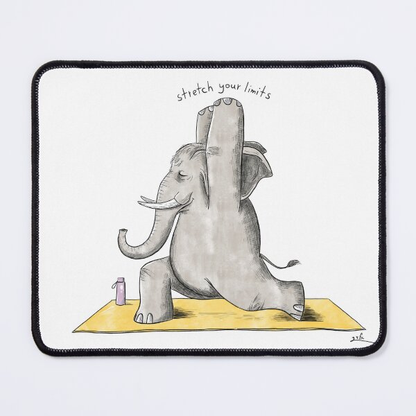 Item preview, Cute Yoga Elephant Stretch Your Limits Illustration designed and sold by TheZenZoo.