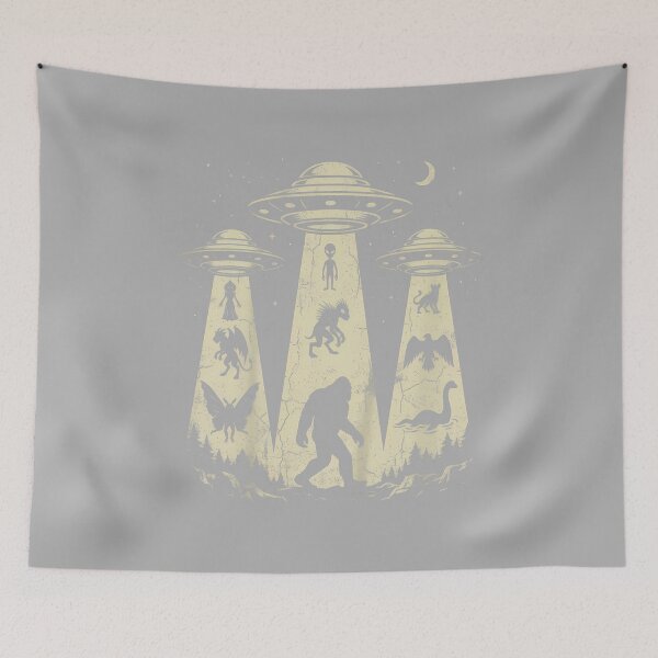 Item preview, Vintage Cryptids UFO Encounter Creatures Bigfoot Loch Ness designed and sold by ArleneRowe.