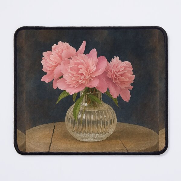 Item preview, Mrs Peony Daydream - 3 Pink Peonies on a Vintage Wooden Stool designed and sold by Loveisthebtwd.