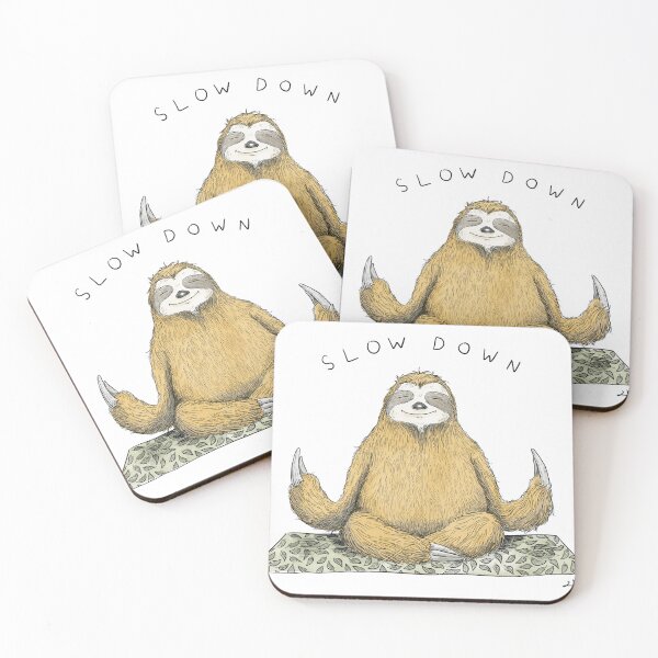 Item preview, Cute Yoga Sloth Slow Down Meditation Illustration designed and sold by TheZenZoo.