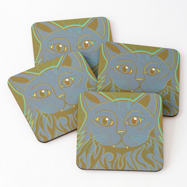 Item preview, Pop Art Colorful Cat in Navy designed and sold by Katie.s.stryker.