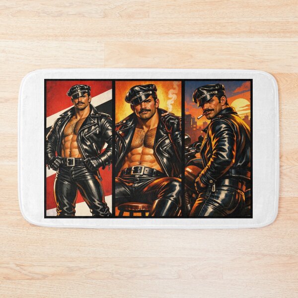 Artikelvorschau, Gay Leather Daddy Biker Trio Serie Leder Pride Grafikdesign entworfen und verkauft von ItsAKinkThing.