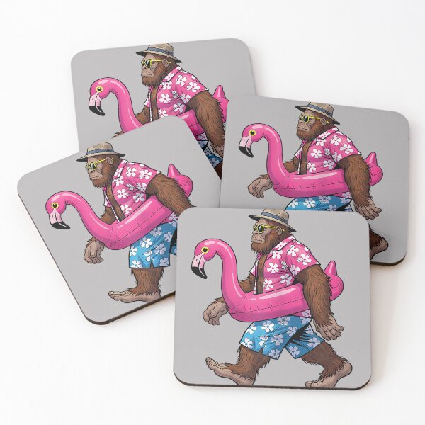 Item preview, Bigfoot Flamingo Sasquatch Summer Pink Float Pool Party designed and sold by GreggRoss.