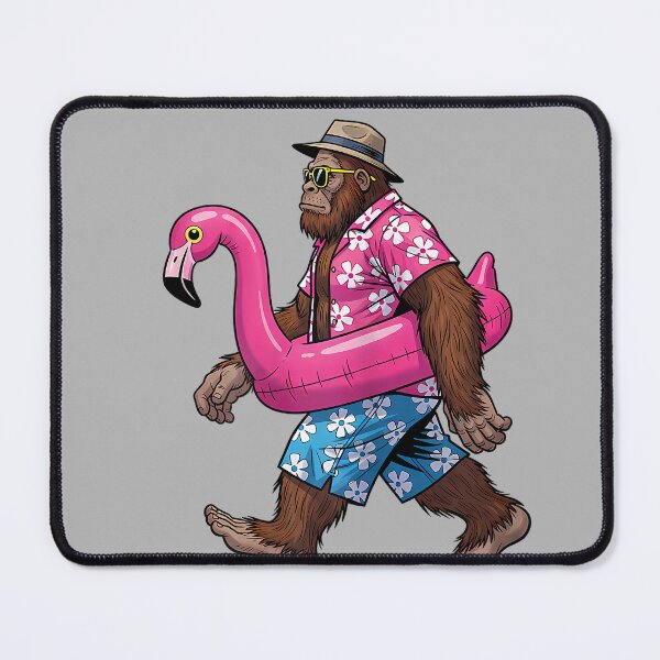 Item preview, Bigfoot Flamingo Sasquatch Summer Pink Float Pool Party designed and sold by GreggRoss.