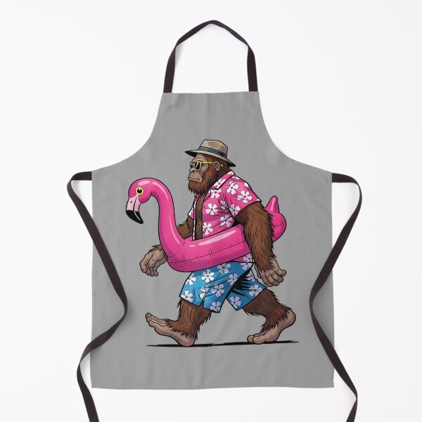 Item preview, Bigfoot Flamingo Sasquatch Summer Pink Float Pool Party designed and sold by GreggRoss.