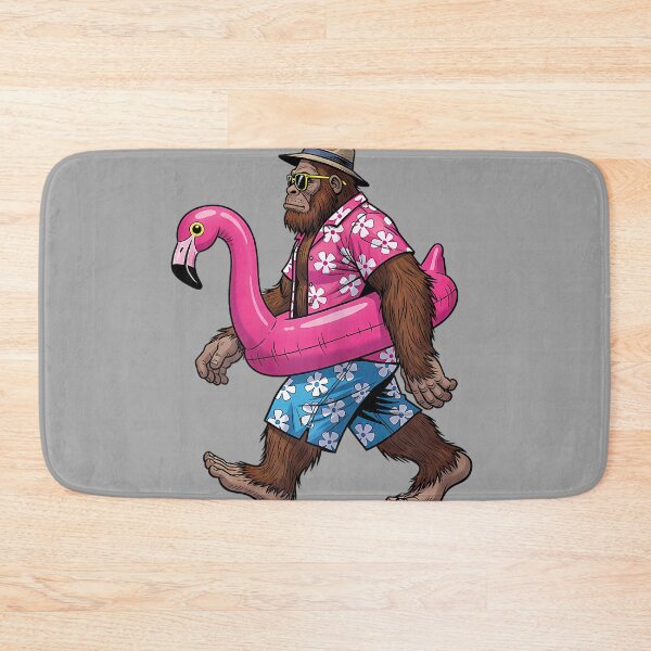 Item preview, Bigfoot Flamingo Sasquatch Summer Pink Float Pool Party designed and sold by GreggRoss.
