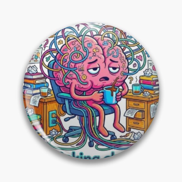 Item preview, Overthinking Champion Funny Tired Brain Art designed and sold by Northern Glow Art.