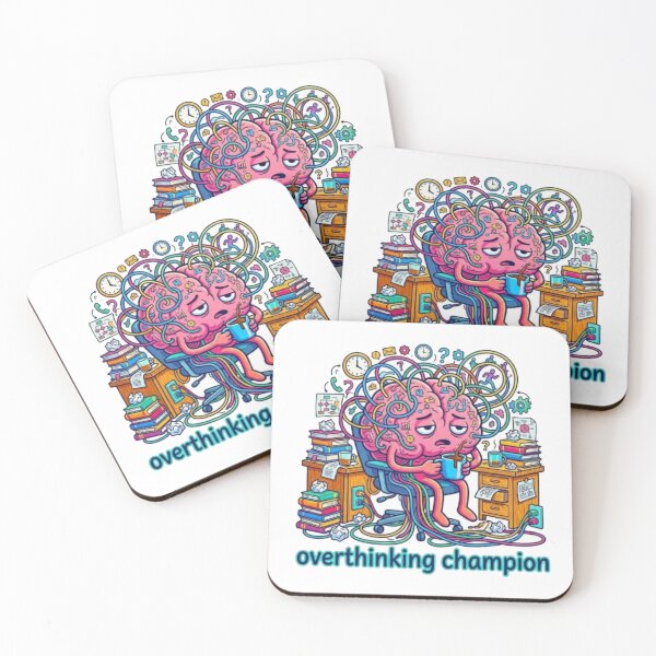 Item preview, Overthinking Champion Funny Tired Brain Art designed and sold by Northern Glow Art.
