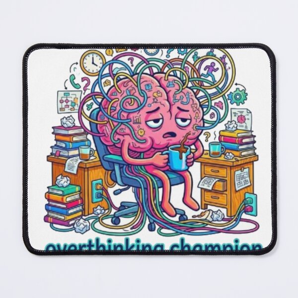 Item preview, Overthinking Champion Funny Tired Brain Art designed and sold by Northern Glow Art.