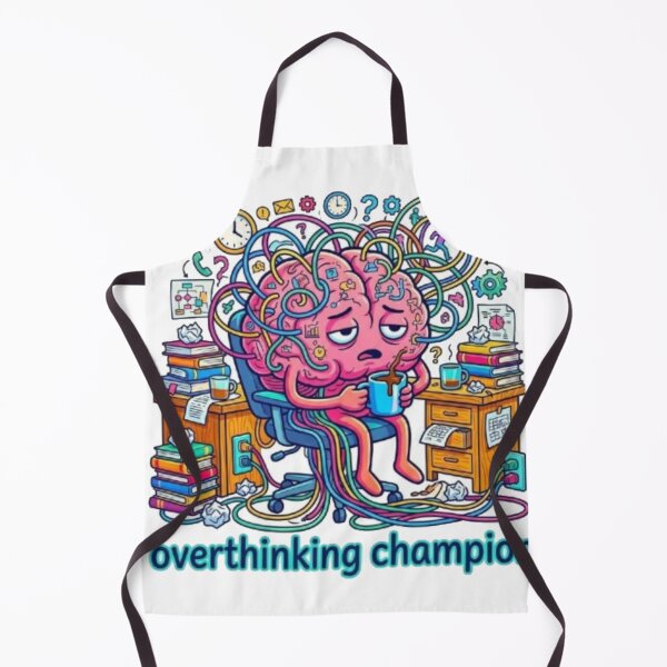 Item preview, Overthinking Champion Funny Tired Brain Art designed and sold by Northern Glow Art.