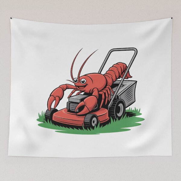 Item preview, Happy Crawfish Riding Lawn Mower Cartoon designed and sold by AbanoubStore.