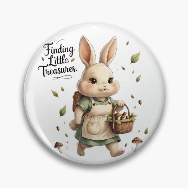 Item preview, Finding Little Treasures Cottagecore Foraging Bunny Mushroomcore designed and sold by AQUILAKREO.