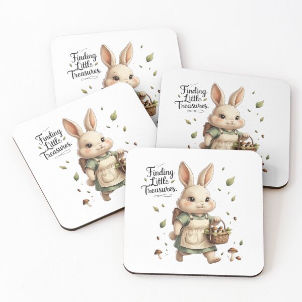Item preview, Finding Little Treasures Cottagecore Foraging Bunny Mushroomcore designed and sold by AQUILAKREO.
