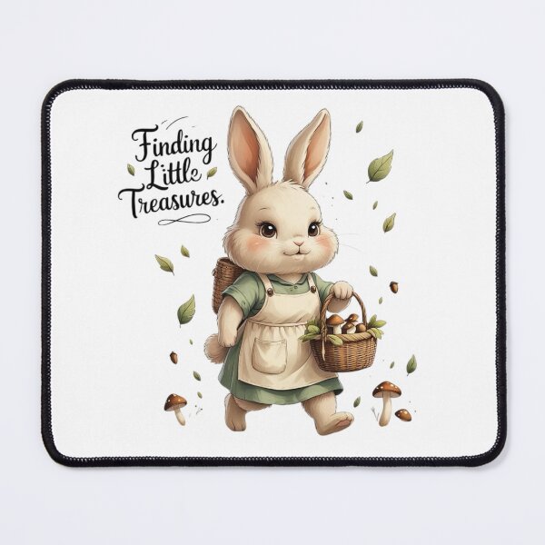 Item preview, Finding Little Treasures Cottagecore Foraging Bunny Mushroomcore designed and sold by AQUILAKREO.
