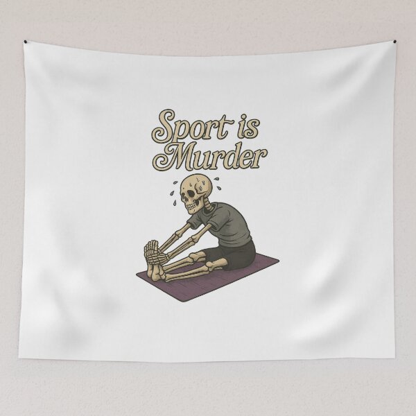 Item preview, Sport is Murder – Funny Skeleton Yoga Design designed and sold by Gletschie.
