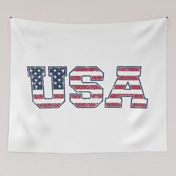 Item preview, USA Worn/Eroded Letters With American Flag (on white) designed and sold by STUDIO-72.