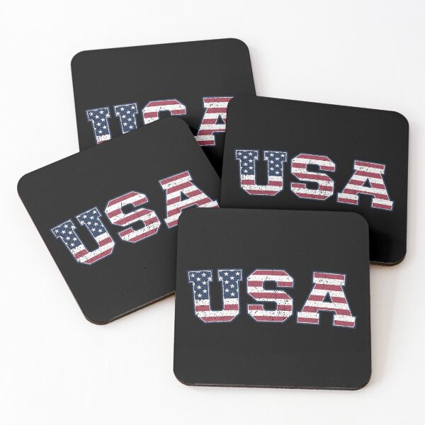 Item preview, USA Worn/Eroded Letters With American Flag (on black) designed and sold by STUDIO-72.