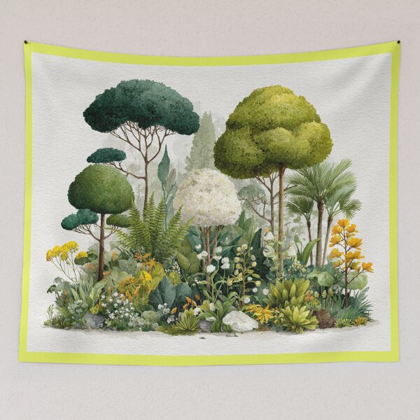 Item preview, Lush Tropical Garden Watercolor Illustration designed and sold by Soul Garden Studio.