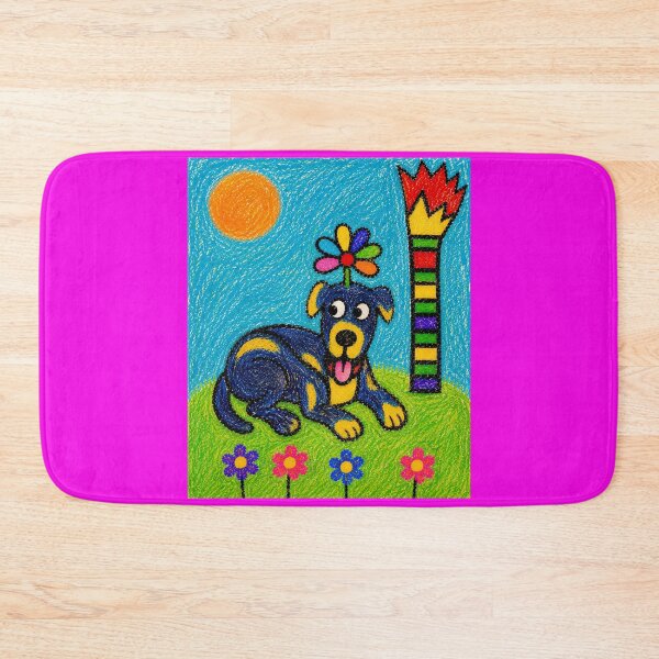 Item preview, Naive Crayon Blue Dog Illustration designed and sold by ZunZunArt.