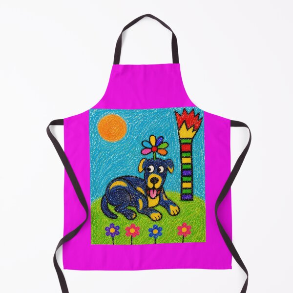 Item preview, Naive Crayon Blue Dog Illustration designed and sold by ZunZunArt.