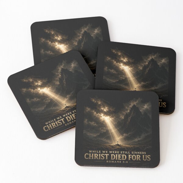 Item preview, Christ died for us While we were still sinners Romans 5:8 God demonstrates his love for us Sun rays breaking through the Dark clouds Shine on us Lord encouragement T-shirt designed and sold by FTLOG.