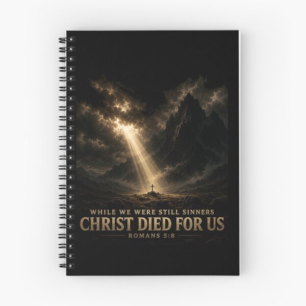 Item preview, Christ died for us While we were still sinners Romans 5:8 God demonstrates his love for us Sun rays breaking through the Dark clouds Shine on us Lord encouragement T-shirt designed and sold by FTLOG.