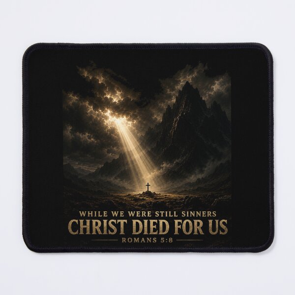 Item preview, Christ died for us While we were still sinners Romans 5:8 God demonstrates his love for us Sun rays breaking through the Dark clouds Shine on us Lord encouragement T-shirt designed and sold by FTLOG.