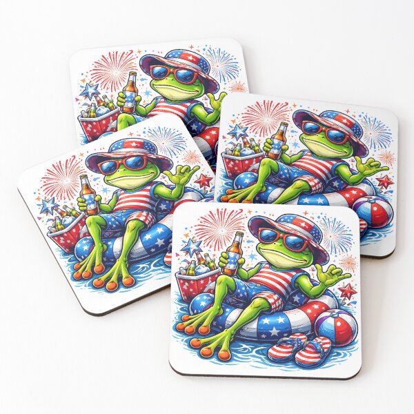 Item preview, Cool Patriotic Frog Summer 4th of July Party designed and sold by VintageSocArt.