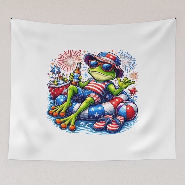 Item preview, Cool Patriotic Frog Summer 4th of July Party designed and sold by VintageSocArt.