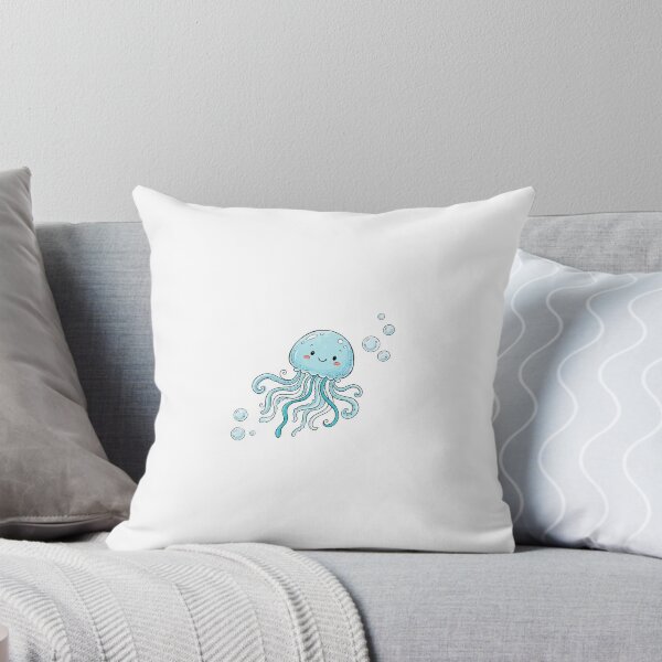 Item preview, blue jellyfish with bubbles designed and sold by haebalagii.