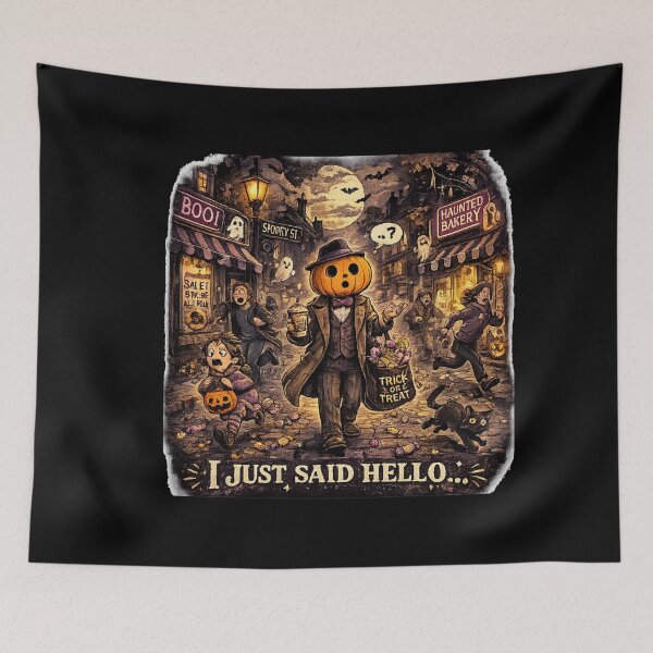 Item preview, I Just Said Hello Funny Pumpkin Halloween Design designed and sold by MotylekAnia.