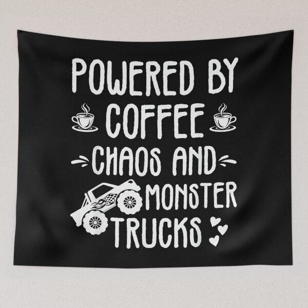 Item preview, Boy Mama Powered By Coffee Chaos and Monster Trucks designed and sold by AndersonLFernan.