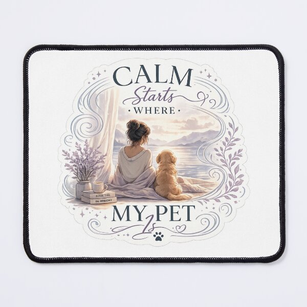 Item preview, Calm Starts Where My Pet Is Peaceful Dog Lover Aesthetic Shirt designed and sold by Safe Haven Pets.