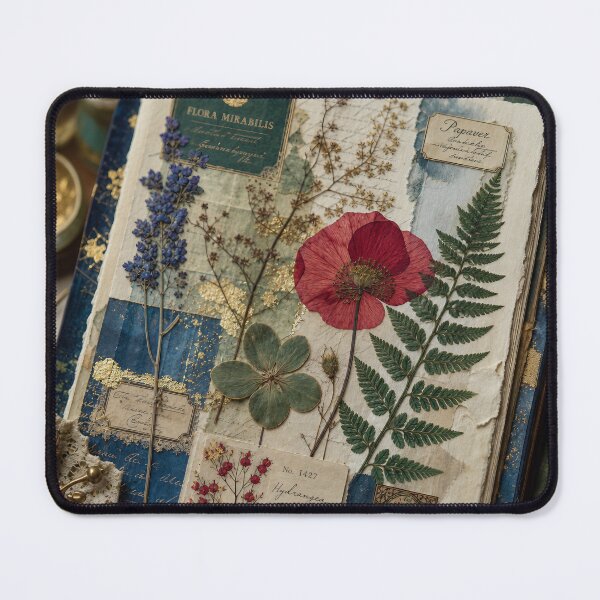 Item preview, HERBARIUM JEWELS — Mixed‑Media Botanical Collage designed and sold by Jandedan.