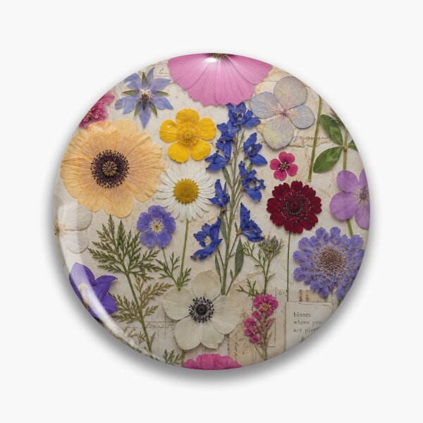 Item preview, PRESSED MEADOW — Mixed‑Media Collage (25 Wildflower Specimens) designed and sold by Jandedan.