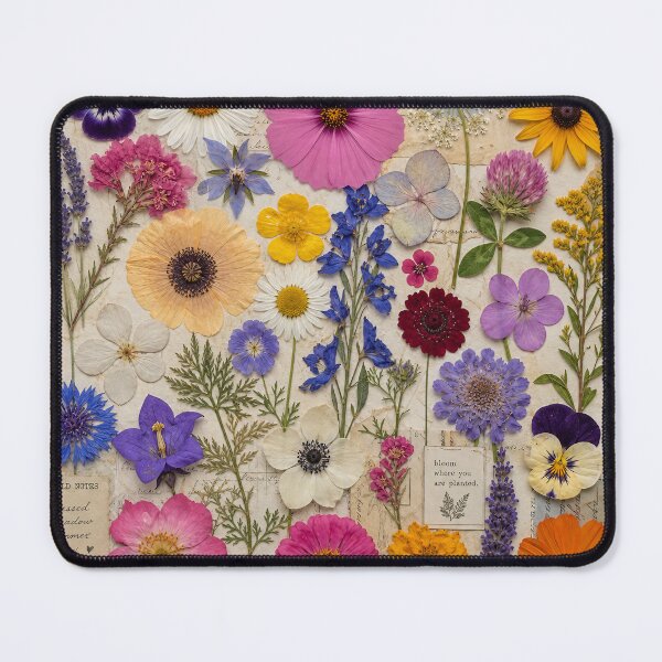 Item preview, PRESSED MEADOW — Mixed‑Media Collage (25 Wildflower Specimens) designed and sold by Jandedan.