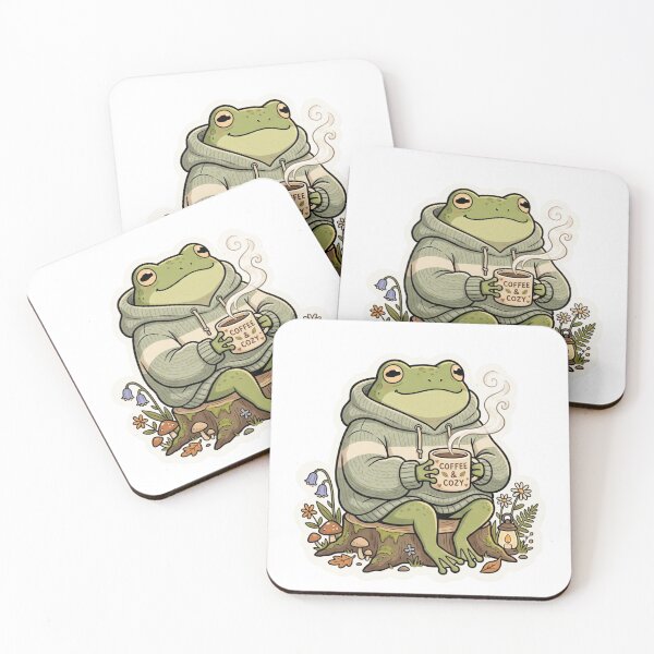 Item preview, Cozy Coffee Frog in Oversized Hoodie – Cute Relaxing Cartoon Aesthetic designed and sold by ArtsyExplorer.