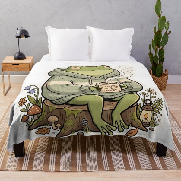 Item preview, Cozy Coffee Frog in Oversized Hoodie – Cute Relaxing Cartoon Aesthetic designed and sold by ArtsyExplorer.